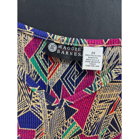 Vintage Maggie Barnes Abstract Top/Skirt Combo 2X - Picture 3 of 4